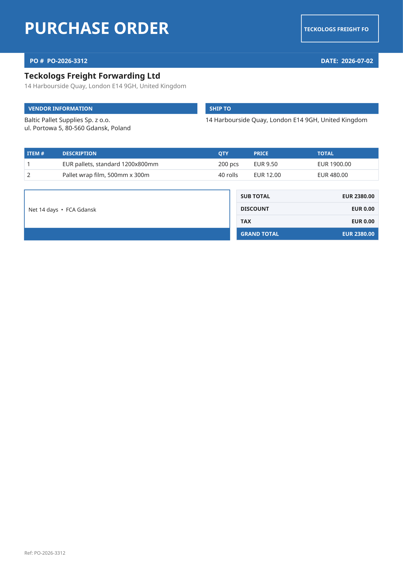 Purchase order